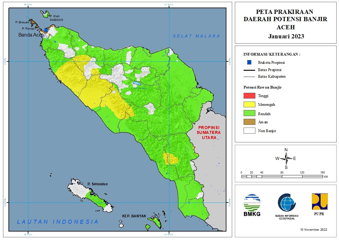 Peta Potensi Banjir Bula Januari 2023