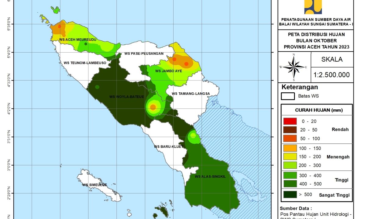 Peta Analisa Distribusi Hujan Oktober 2023