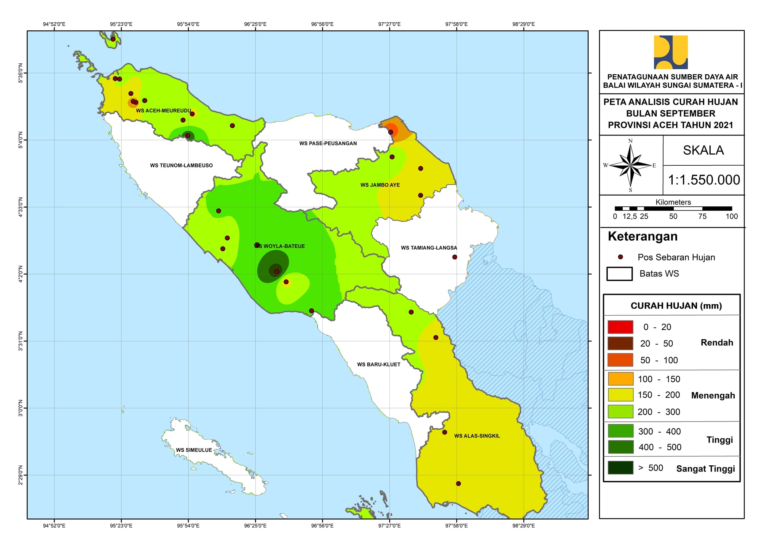 Peta Analisa Distribusi Hujan September 2021