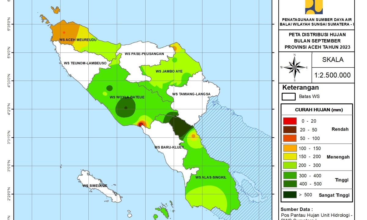 Peta Analisa Distribusi Hujan September 2023