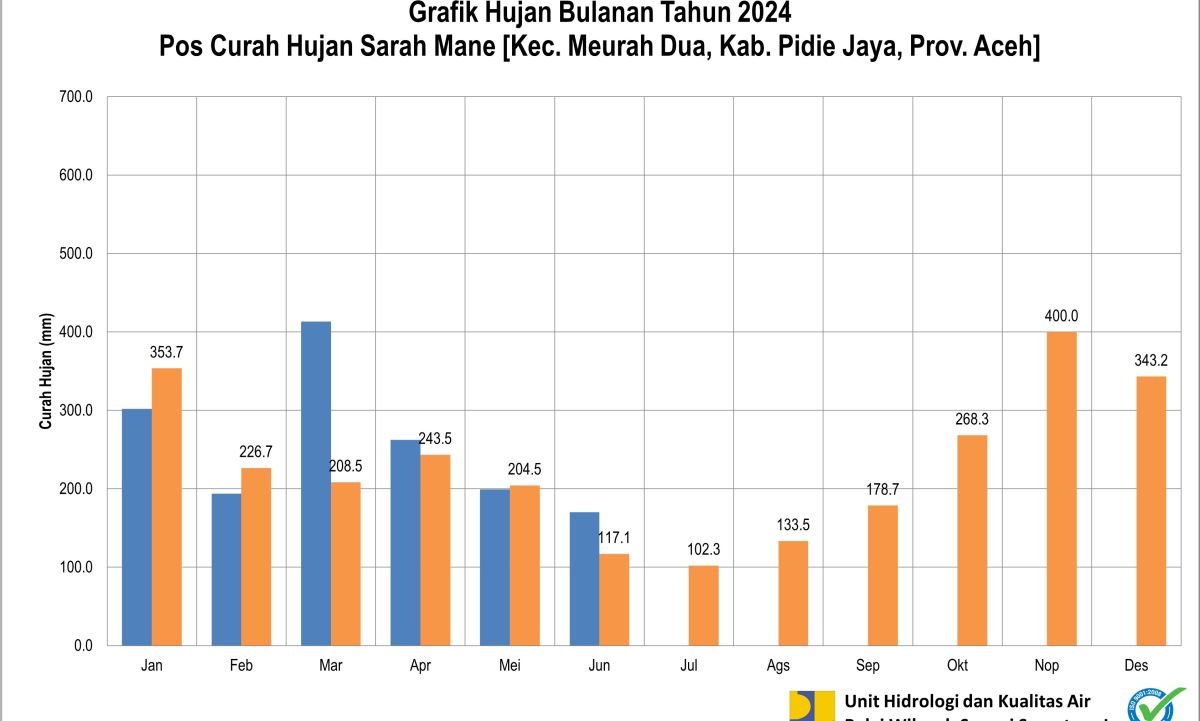 Curah  Hujan POS ARR Sarah Mane Juni 2024