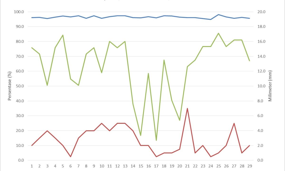 Grafik Data Klimatologi Kampung Mesjid Februari 2024