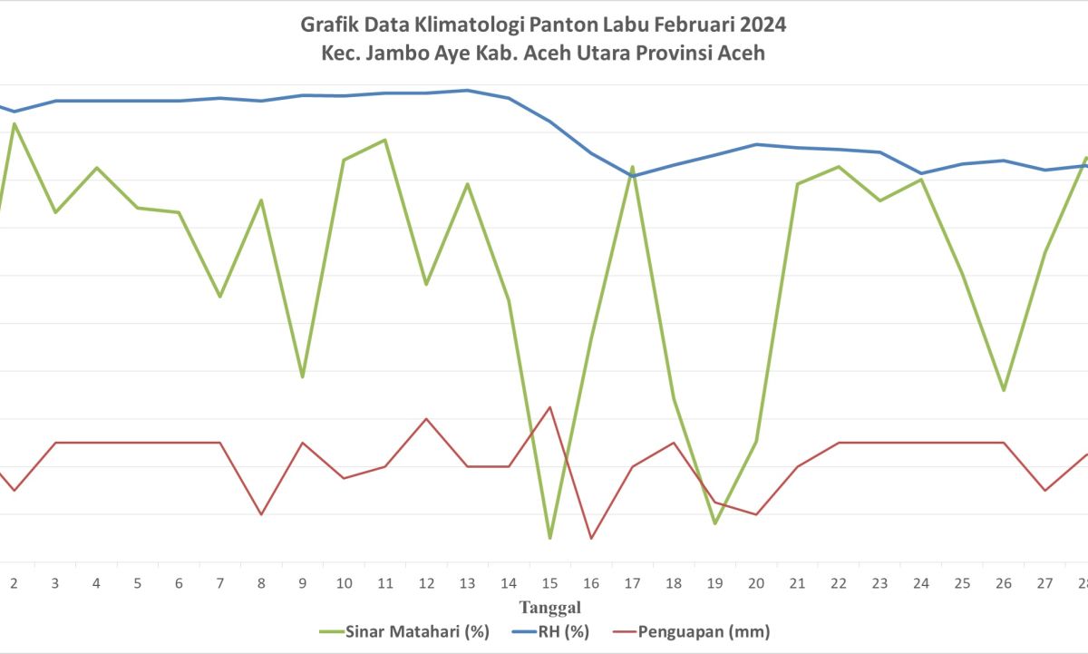 Grafik Data Klimatologi Panton Labu Februari 2024