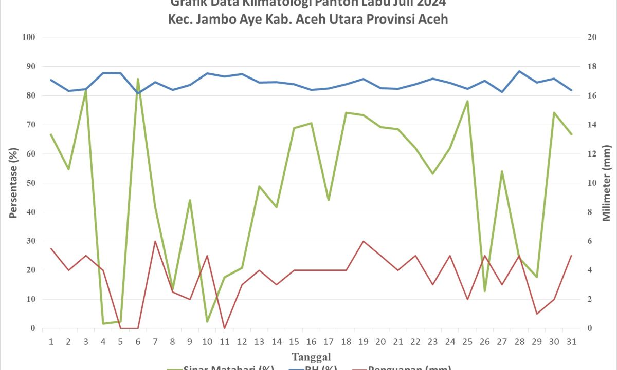 Grafik Data Klimatologi Panton Labu Juli 2024