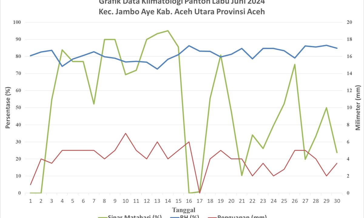 Grafik Data Klimatologi Panton Labu Juni 2024