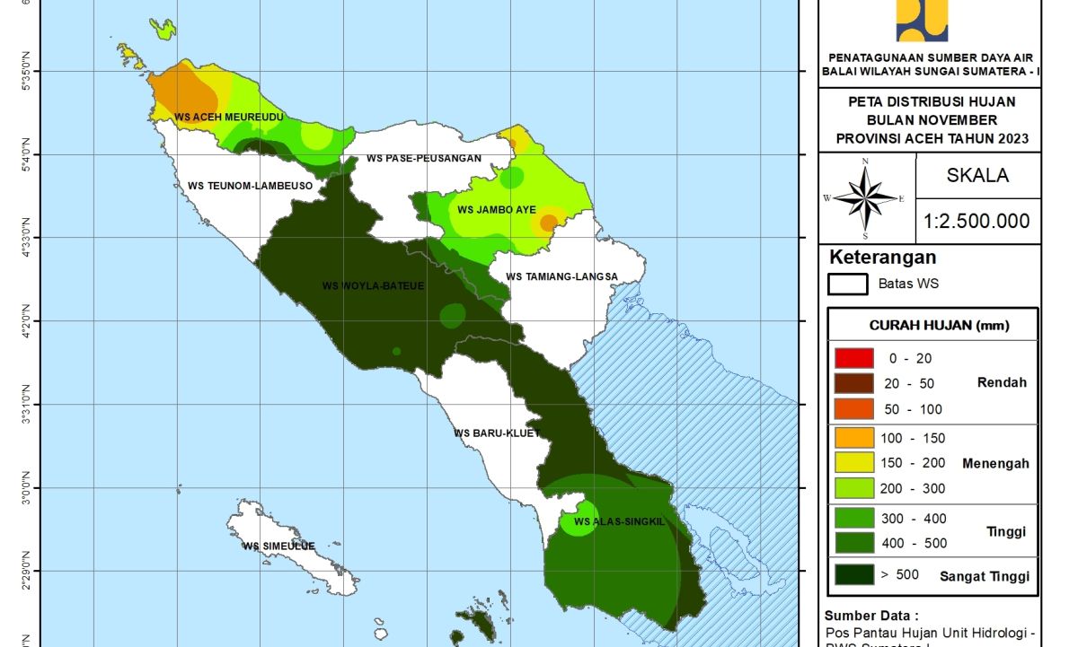 Peta Analisa Distribusi Hujan November 2023