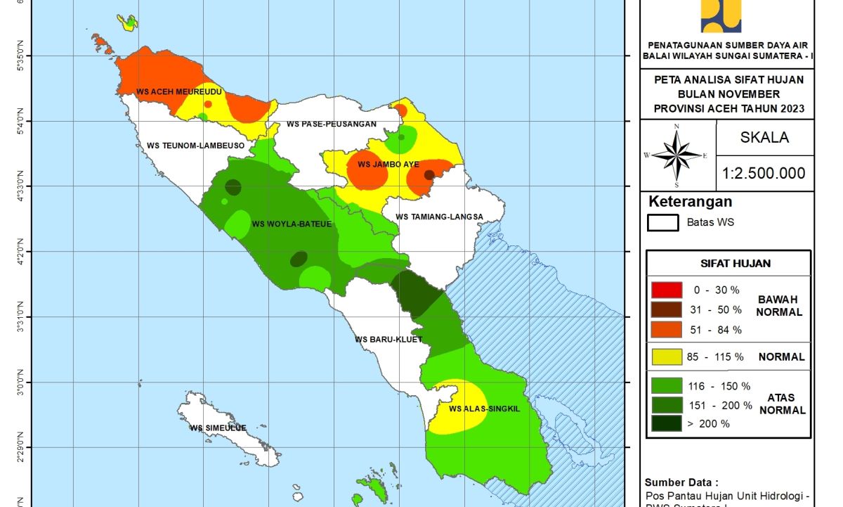 Peta Analisa Sifat Hujan November 2023