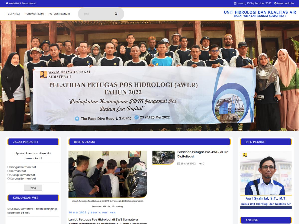 Website Unit HKA - BWS Sumatera I